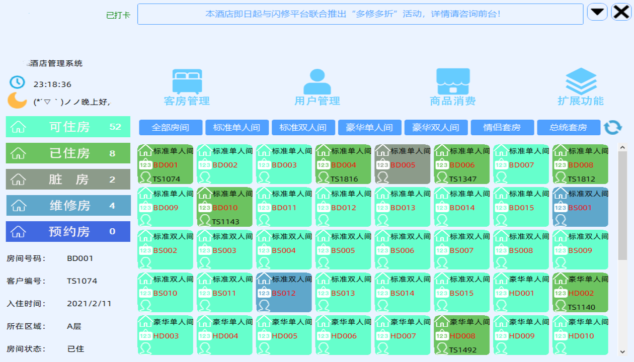 VS2019酒店管理系统源码 WinForm