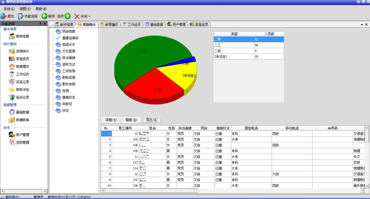 C# WinForm教师信息管理系统源码
