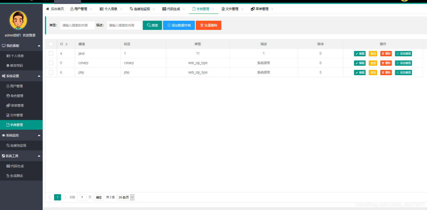 SpringMVC通用后台管理系统源码 Layui页面展示框架