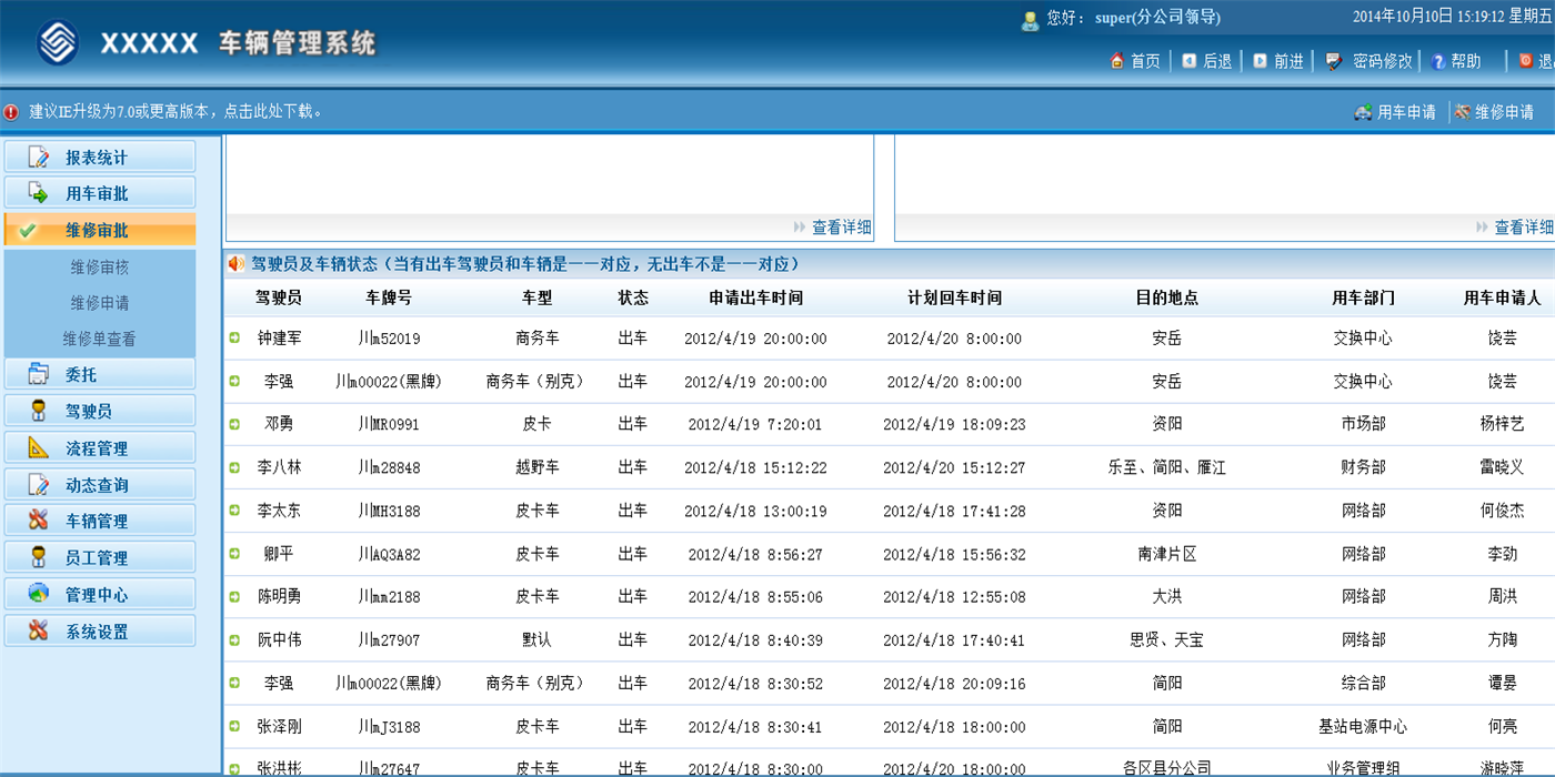 ASP.NET移动车辆派车系统源码 车辆管理系统源码